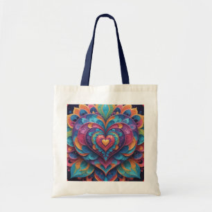 Bolso De Tela Heart Mandala