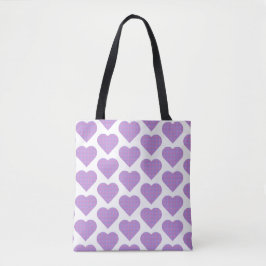 Bolso De Tela Heart Shape Plaid Pink Purple