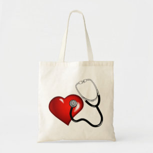 Bolso De Tela Heart Stethoscope Personalized Nurse Medical
