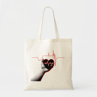 Bolso De Tela Heartbeat Love Design – Hand Holding Heart