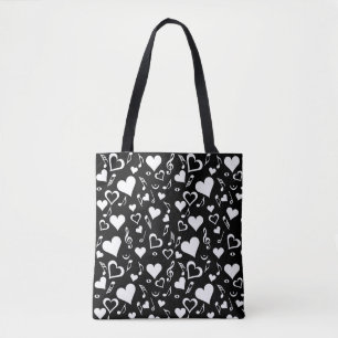 Bolso De Tela Hearts and Music Notes