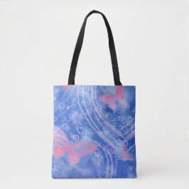 Bolso De Tela Hearts & Butterfly - All Over Print Tote