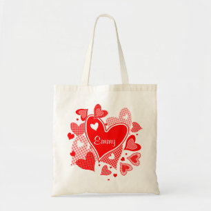 Bolso De Tela Hearts de Valentine's nombrada