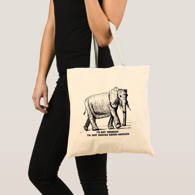 Bolso De Tela Heavy Cross-Hatched Elephant (Anverso (producto))