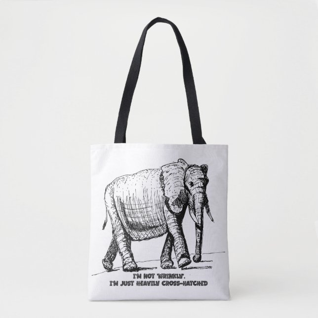 Bolso De Tela Heavy Cross-Hatched Elephant (Anverso)