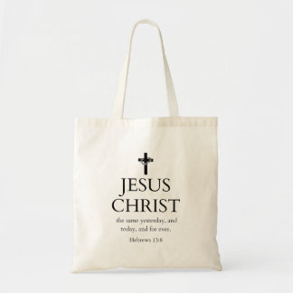 Bolso De Tela Hebreos 13:8 KJV Jesús Cristo Siempre Versículo Bí
