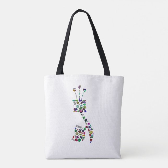 Bolso De Tela Hebrew Letter GIMMEL made with Gemstones (Reverso)