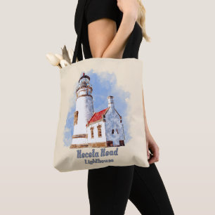 Bolso De Tela Heceta Head Lighthouse Watercolor - Oregón