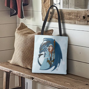 Bolso De Tela Hechicera del Dragón Azul Copos de Nieve