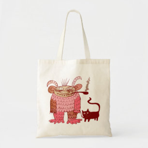 Bolso De Tela hechicero malvado con su gato