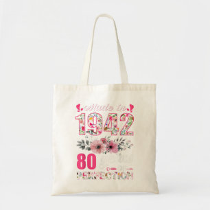 Bolso De Tela Hecho en 1942 Regalo Floral de 80 años