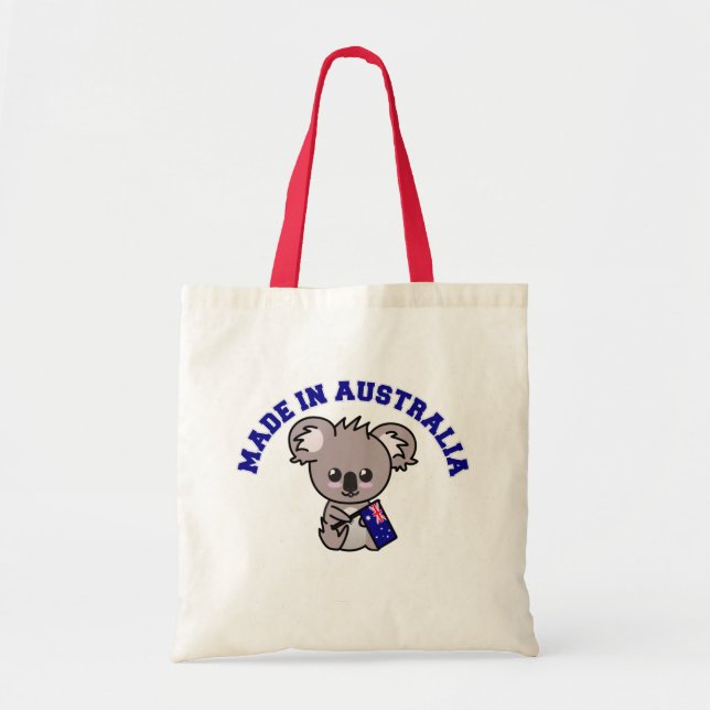 Bolso De Tela Hecho En Australia: Koala sostiene la bandera aust (Frente)