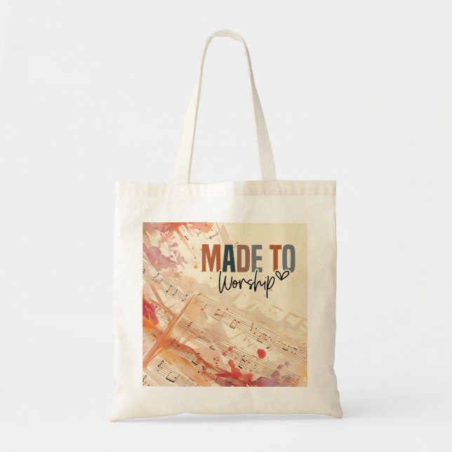 Bolso De Tela Hecho para venerar la Inspiradora cita cristiana (Frente)