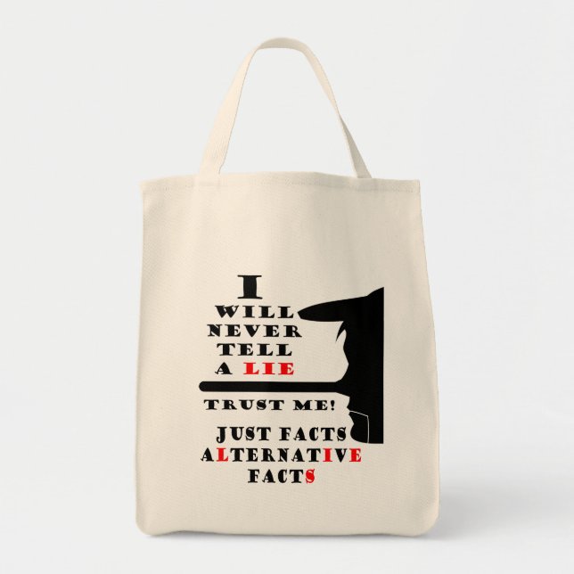 Bolso De Tela Hechos Alternativos De La Nariz Larga Groceria Tot (Frente)