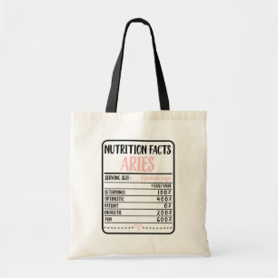 Bolso De Tela Hechos de nutrición de Aries // Novedad divertida 