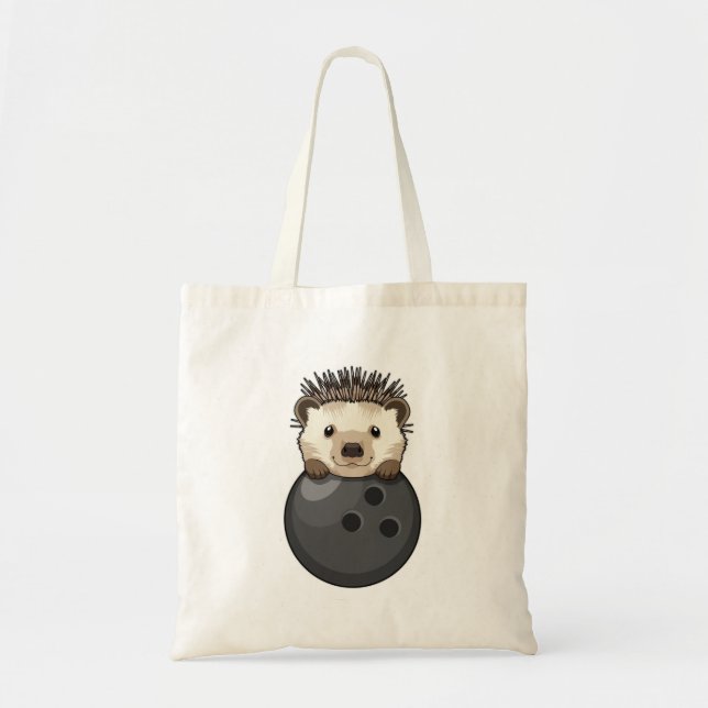 Bolso De Tela Hedgehog en el Bowling con bolas (Frente)