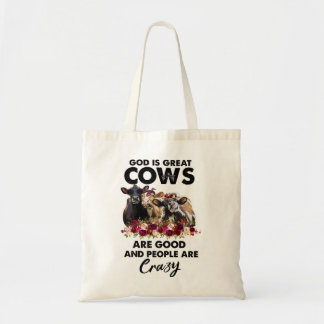 Bolso De Tela Heifer Gang God is Great Cows Are Good Y People