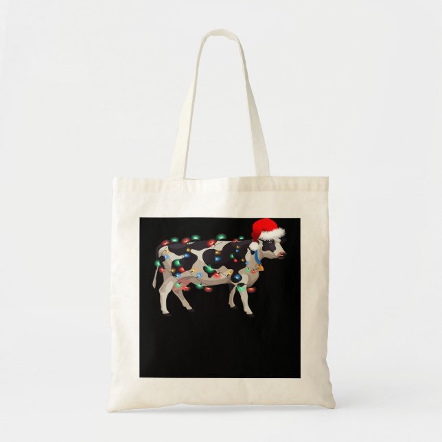 Bolso De Tela Heifer Santa Hat Navidades Lughts Co (Frente)