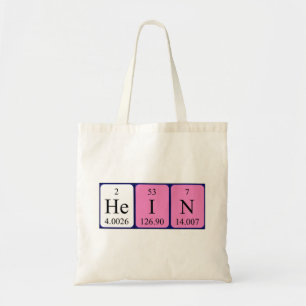 Bolso De Tela Hein nombre de tabla periódica tote bag