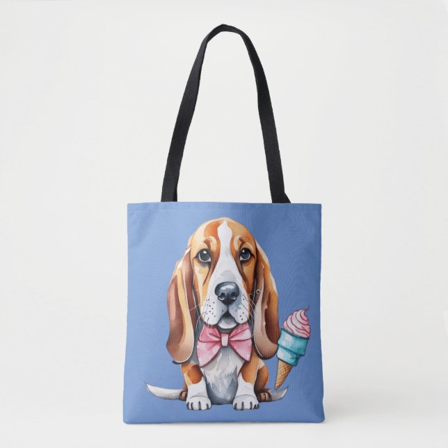 Bolso De Tela Helado de perro lindo (Anverso)