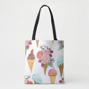 Bolso De Tela Helados, frambuesas: acuarela.