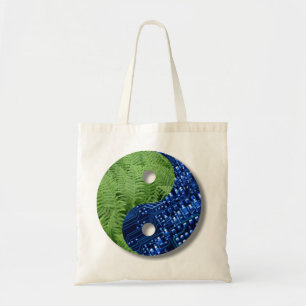 Bolso De Tela helechos y chip de ordenador