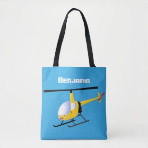 Bolso De Tela Helicóptero de personalizado alegre amarillo lindo