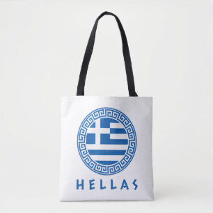 Bolso De Tela Hellas Y Bandera De Grecia