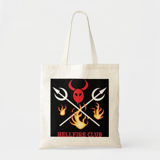 Bolso De Tela Hellfire Club Rótulo Tote Bag (Frente)