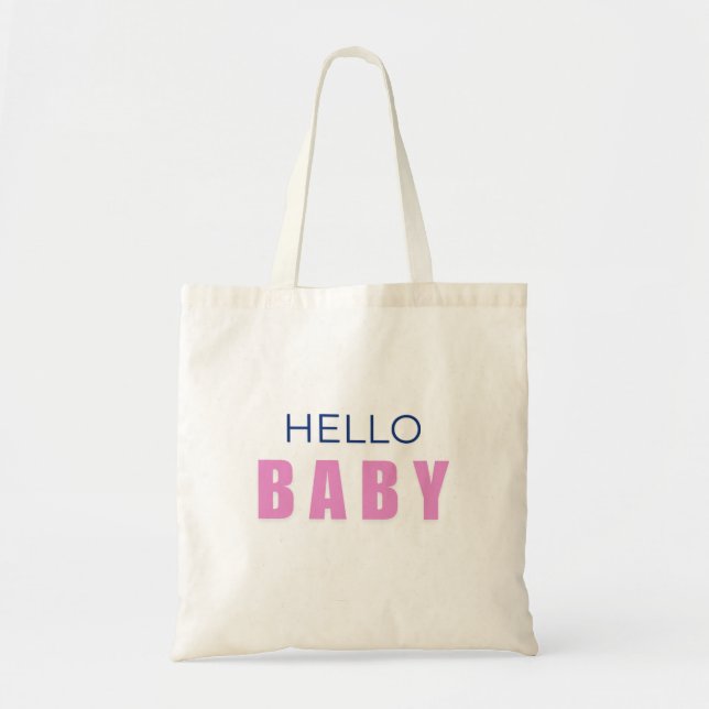 Bolso De Tela Hello Baby Shower Tote Bag (Frente)