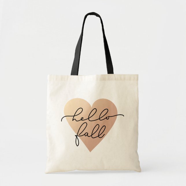 Bolso De Tela Hello Fall Love Heart (Frente)