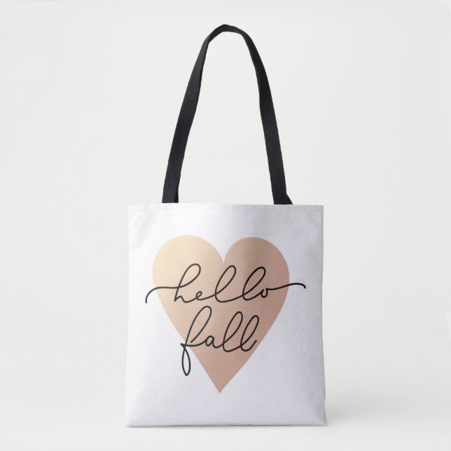 Bolso De Tela Hello Fall Love Heart (Anverso)