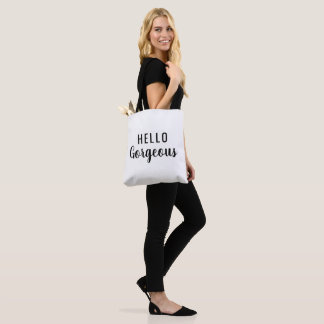 Bolso De Tela Hello Gorgeous Bold Black & Script Tote Bag