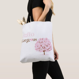 Bolso De Tela Hello Gorgeous, Pink Blossom Tree