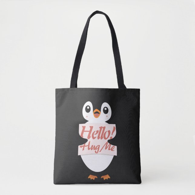 Bolso De Tela Hello! Hug Me - penguin costume personalization (Anverso)