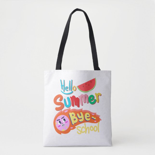 Bolso De Tela Hello Summer Bye School Tote Bag Art (Anverso)