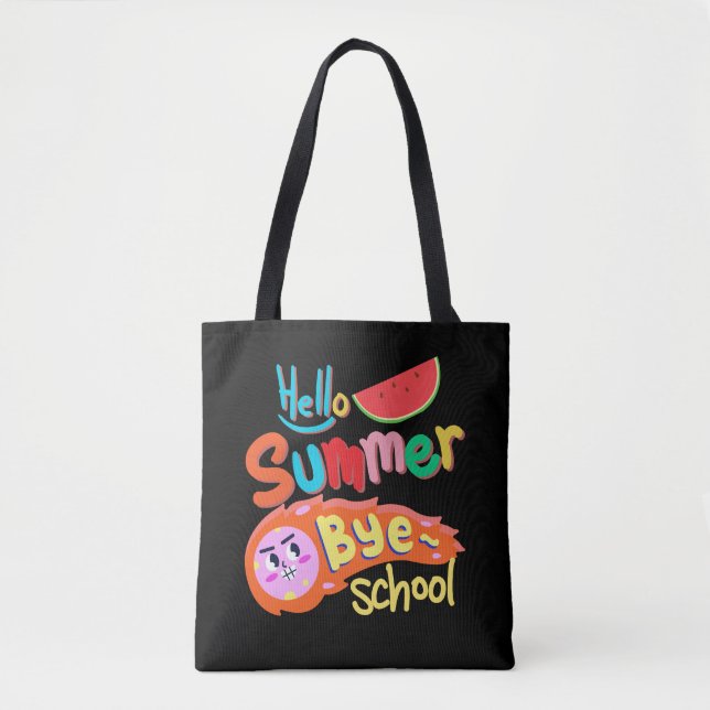 Bolso De Tela Hello Summer Bye School Tote Bag Art (Anverso)