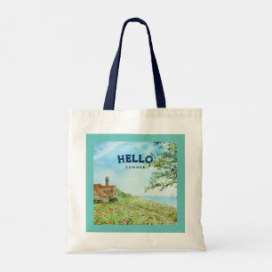 Bolso De Tela Hello Summer Poppy Field Sun Sea Landscape