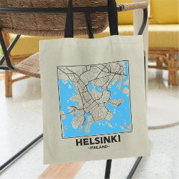Bolso De Tela Helsinki, Finland City Map Tote Bag