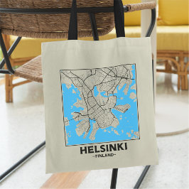 Bolso De Tela Helsinki, Finland City Map Tote Bag
