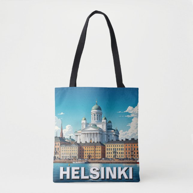 Bolso De Tela Helsinki Finlandia Viaje (Anverso)