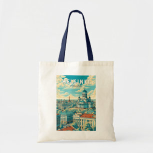 Bolso De Tela Helsinki Finlandia Viaje Arte Vintage
