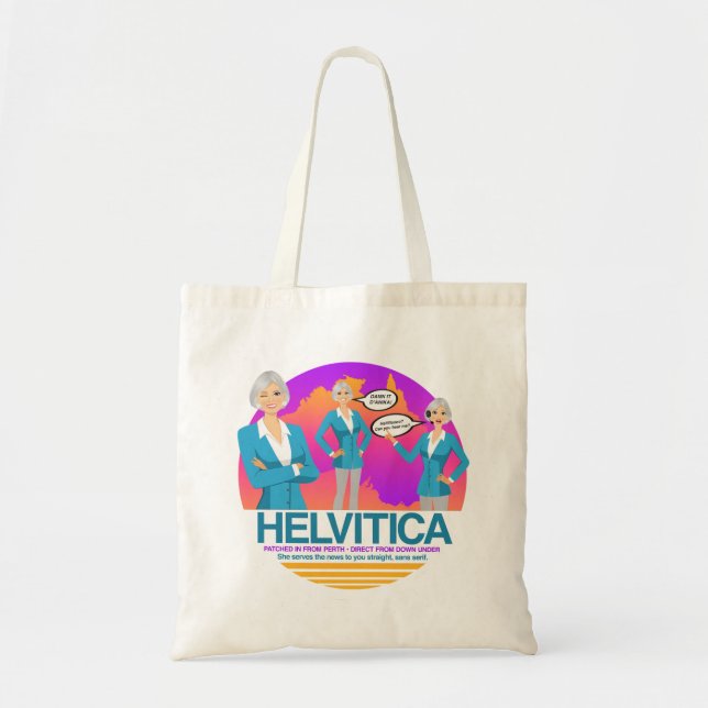 Bolso De Tela "HELVITICA" (deletreado como pronunciado) POR LA (Frente)