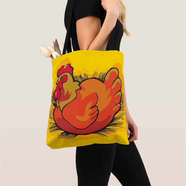 Bolso De Tela Hen on Nest Bright Farmyard Chicken (Subido por el creador)