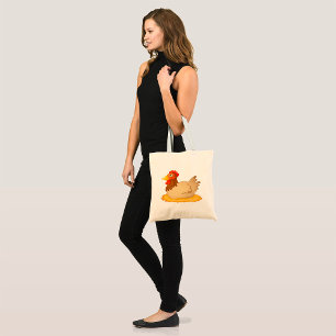 Bolso De Tela Hen sentado en Nest Cute Farm Animal