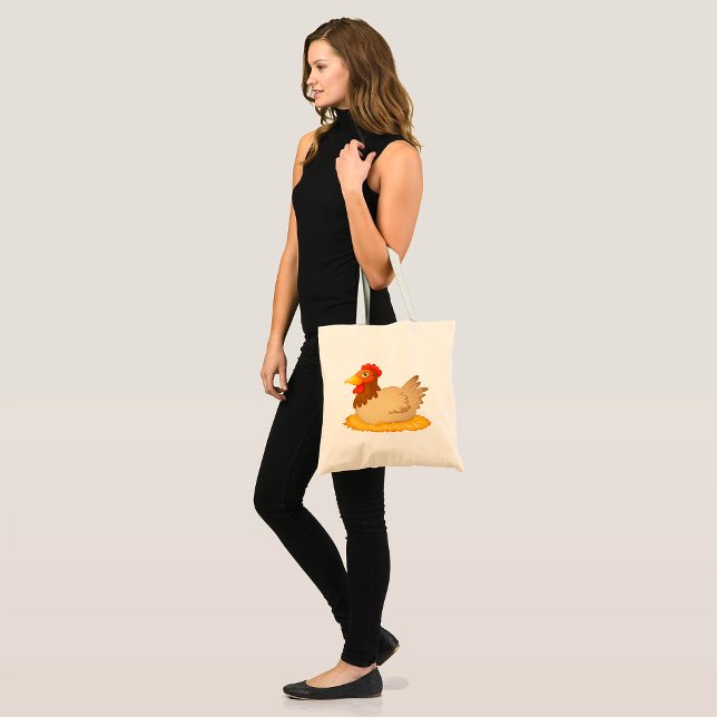 Bolso De Tela Hen sentado en Nest Cute Farm Animal (Subido por el creador)