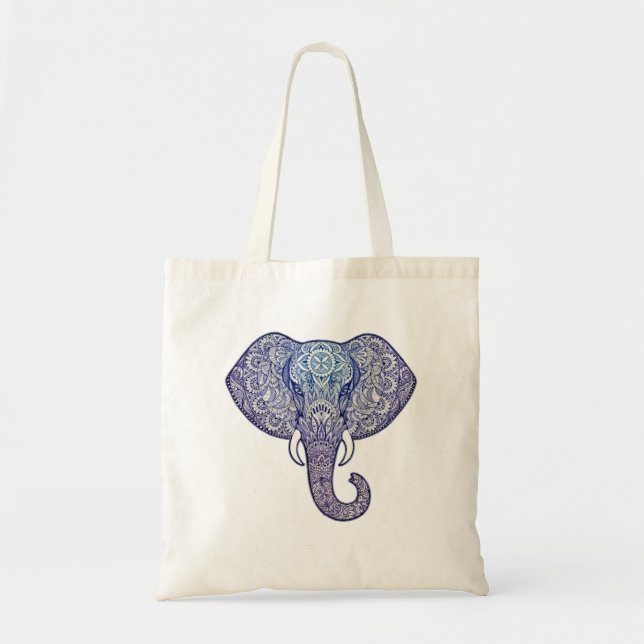 Bolso De Tela Henna Elephant Art (Frente)