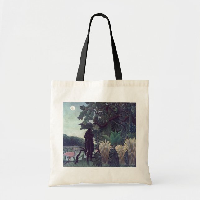 Bolso De Tela Henri Rousseau - El encantador de serpientes (Frente)