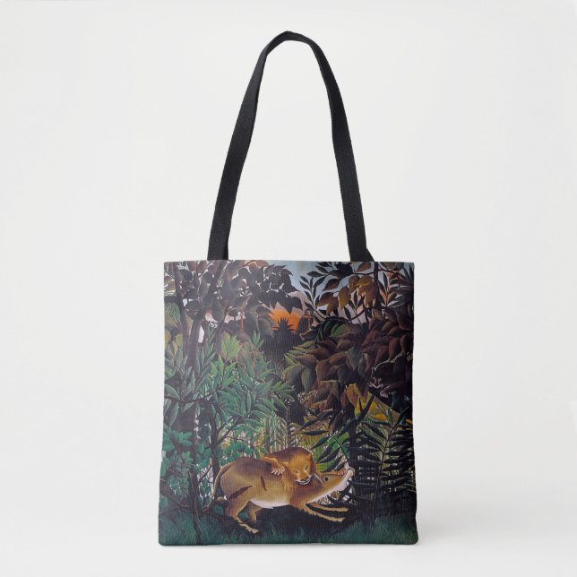 Bolso De Tela Henri Rousseau - El león hambriento (Anverso)