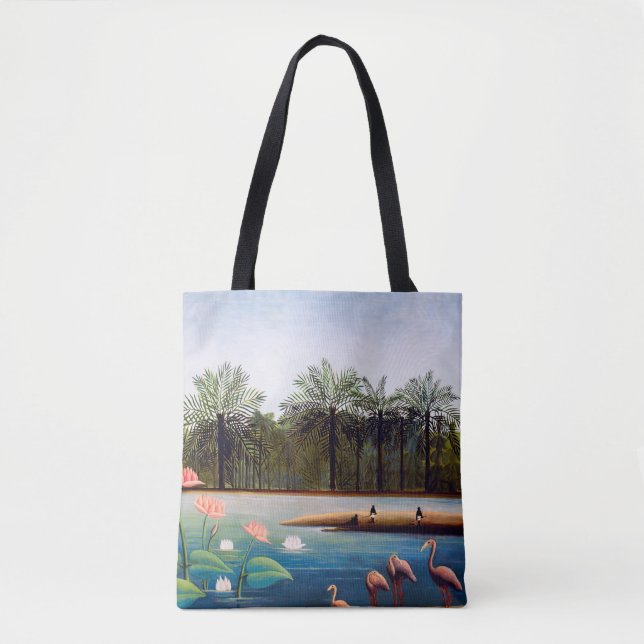 Bolso De Tela Henri Rousseau - Los flamencos (Anverso)